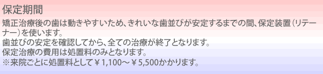 保定期間